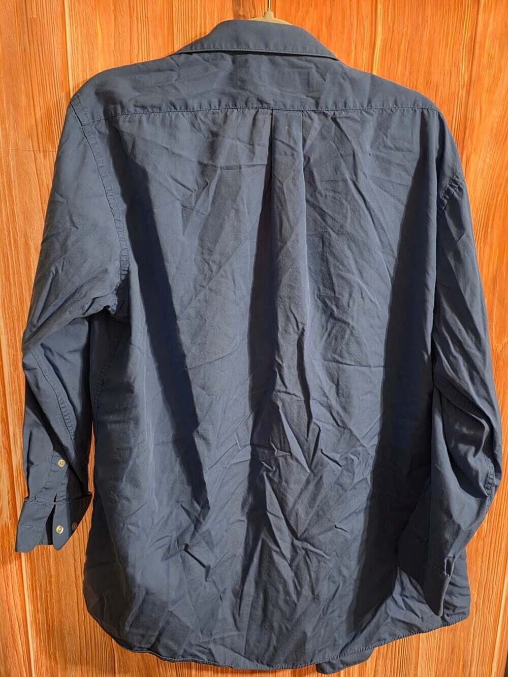 Arrow Wrinkle Free Long Sleeve Button-Down Shirt Blue Men's Large 16.5 36/37